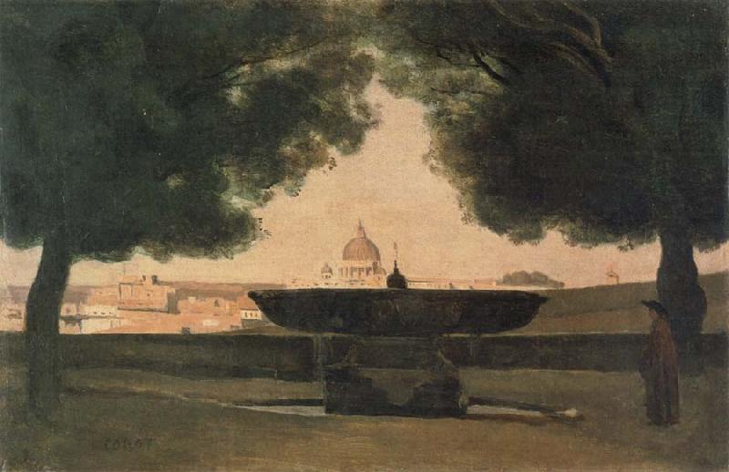 camille corot Fountain of the French Academy France oil painting art